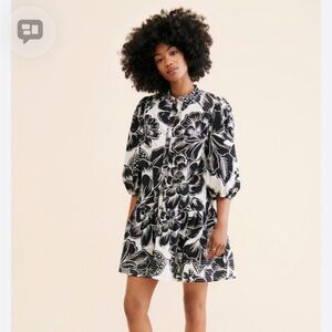 FARM Rio Black and White Floral Dress